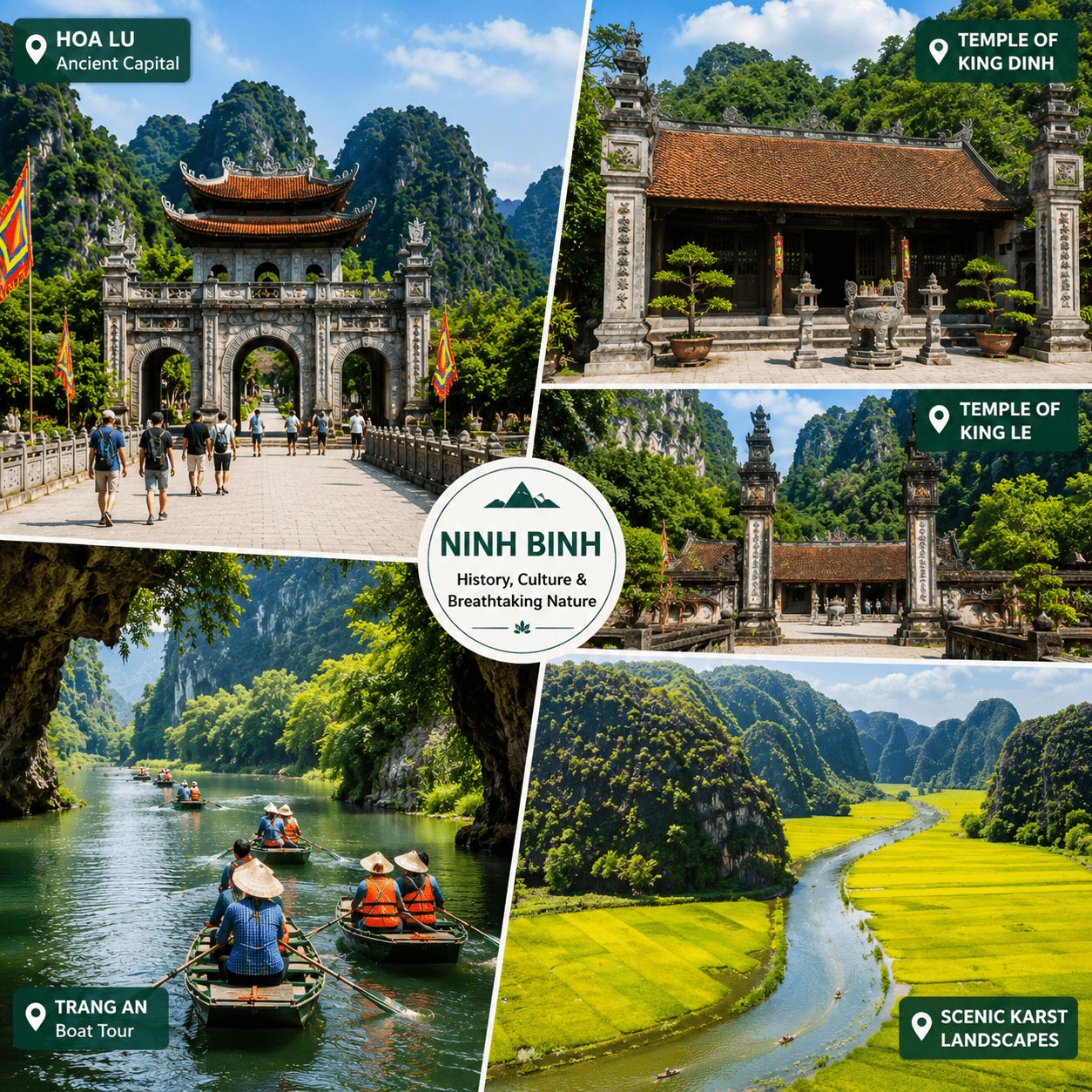 Day 2: Hanoi – Hoa Lu – Trang An – Hanoi (B)